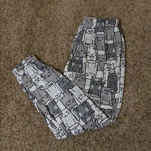 Cat Fleece Pajama Pants. Small / 4-6